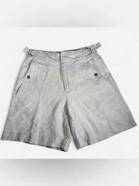 Athleta Voyager High-Waist Light Gray Linen Shorts